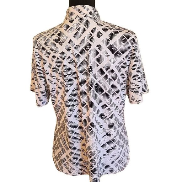 Tail Womens Black White Short Sleeve Athletic Golf Tennis Top Large - Picture 2 of 11